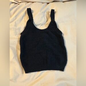 Aritzia, XS, Wilfred Black Fuzzy Tank Top